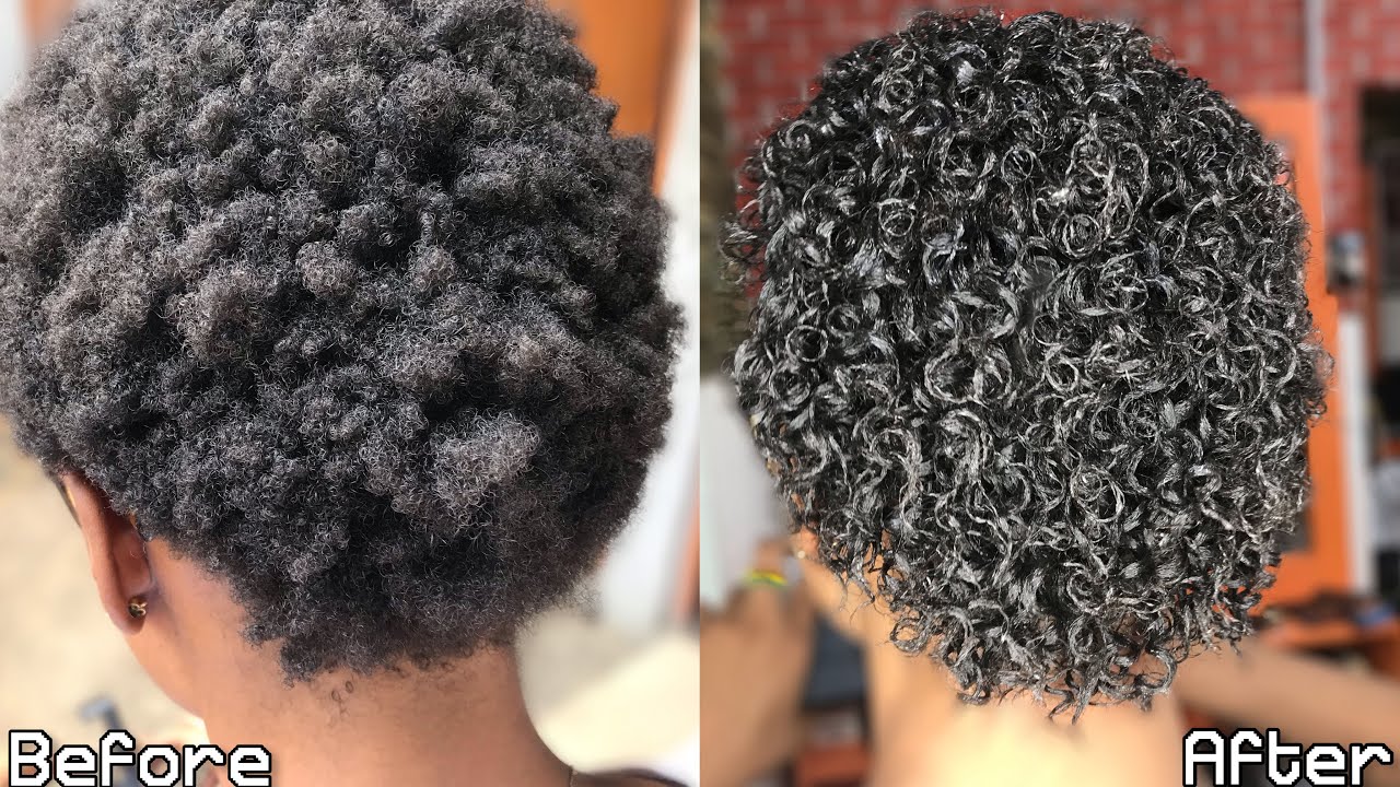 Я впервые завила свои короткие волосы 4C до 3B с помощью набора Jheri Curl Kit в Нигерии 😄