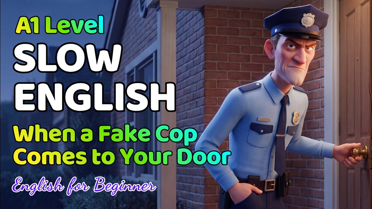 When a Fake Cop Comes to Your Door | English Listening Practice for Beginners (A1 - A2 Level)