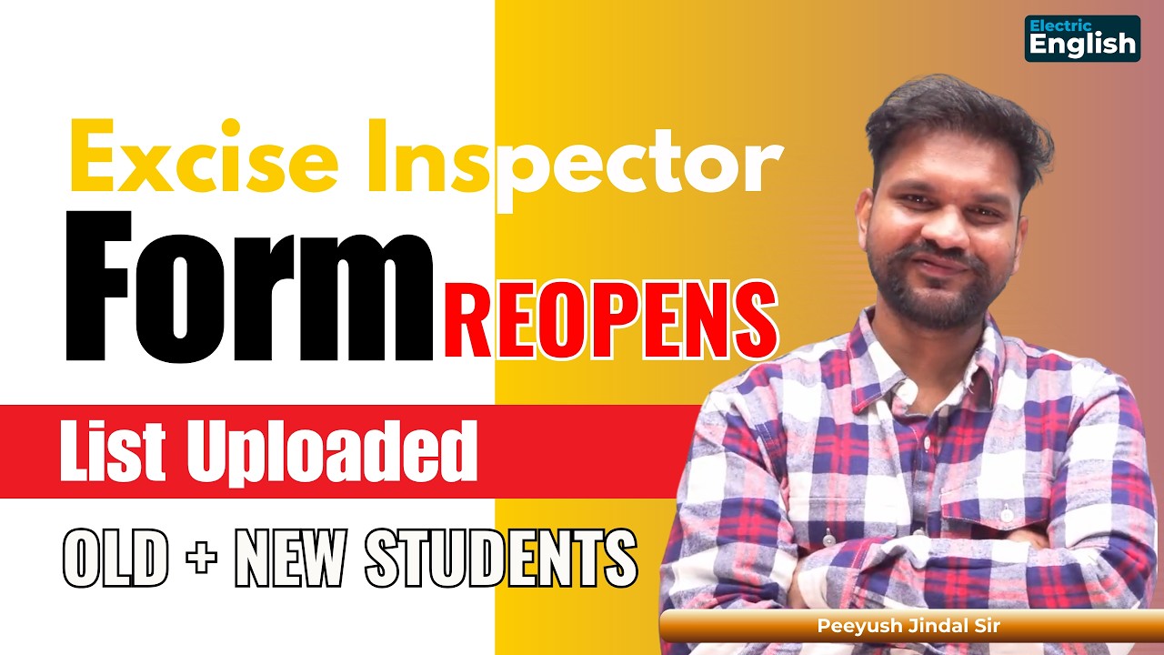 PSSSB Excise Inspector Form 2026 Reopens || Old and New Students || Electric English