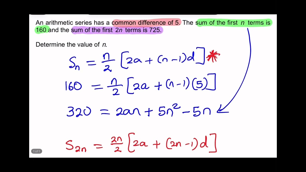 Simultaneous type sequences question - IEB Exam