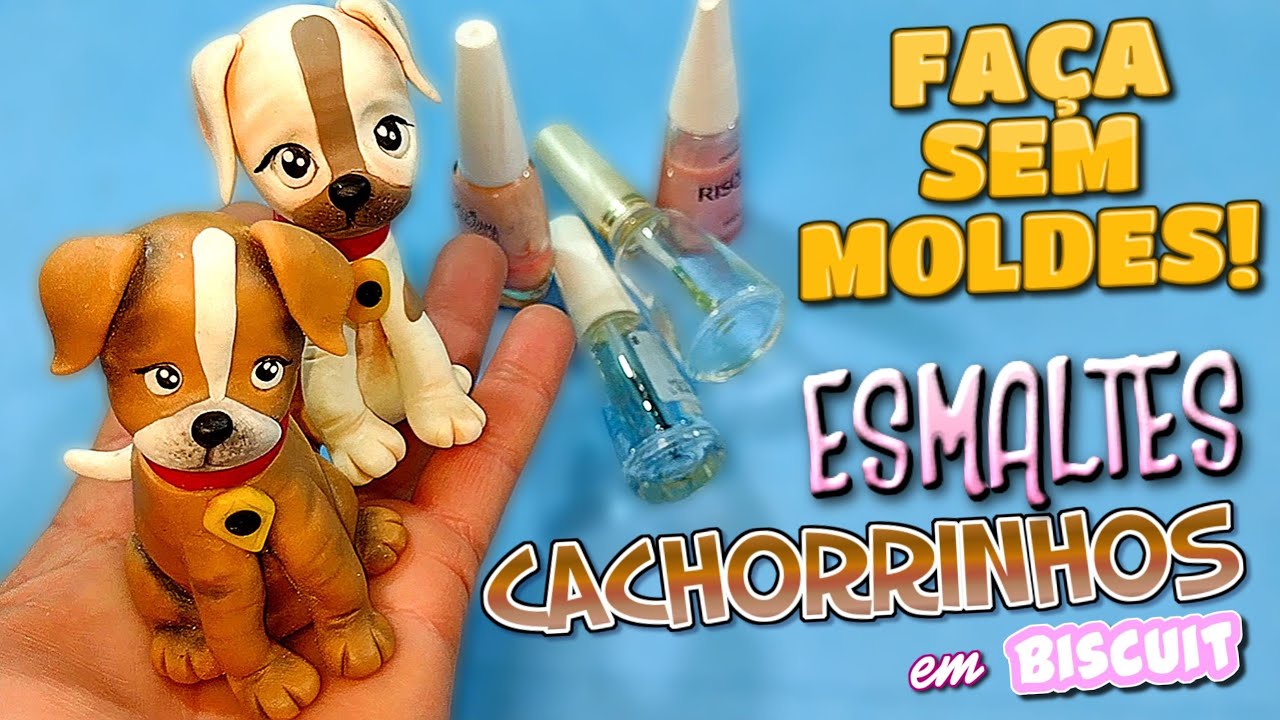 PERSONALIZE OU RECICLE VIDROS DE ESMALTES COM LINDOS CACHORRINHOS EM BISCUIT!
