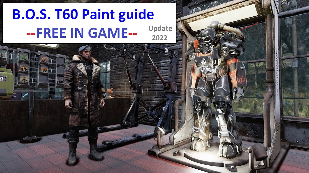 Fallout 76 B.O.S. T60 in game paint plan guide 2022