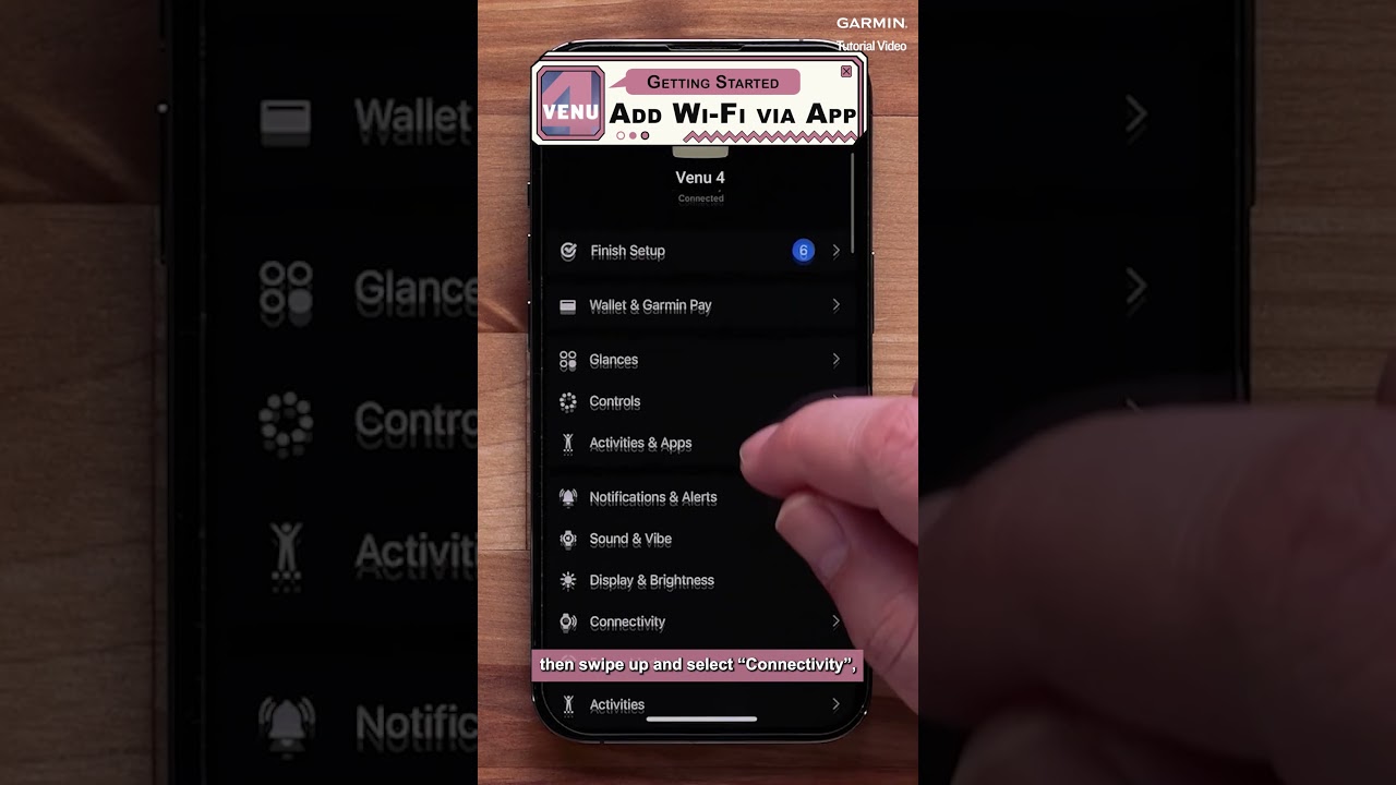 Tutorial - Venu 4: Add Wi-Fi via App #venu4 #garminwatch #garmintutorial
