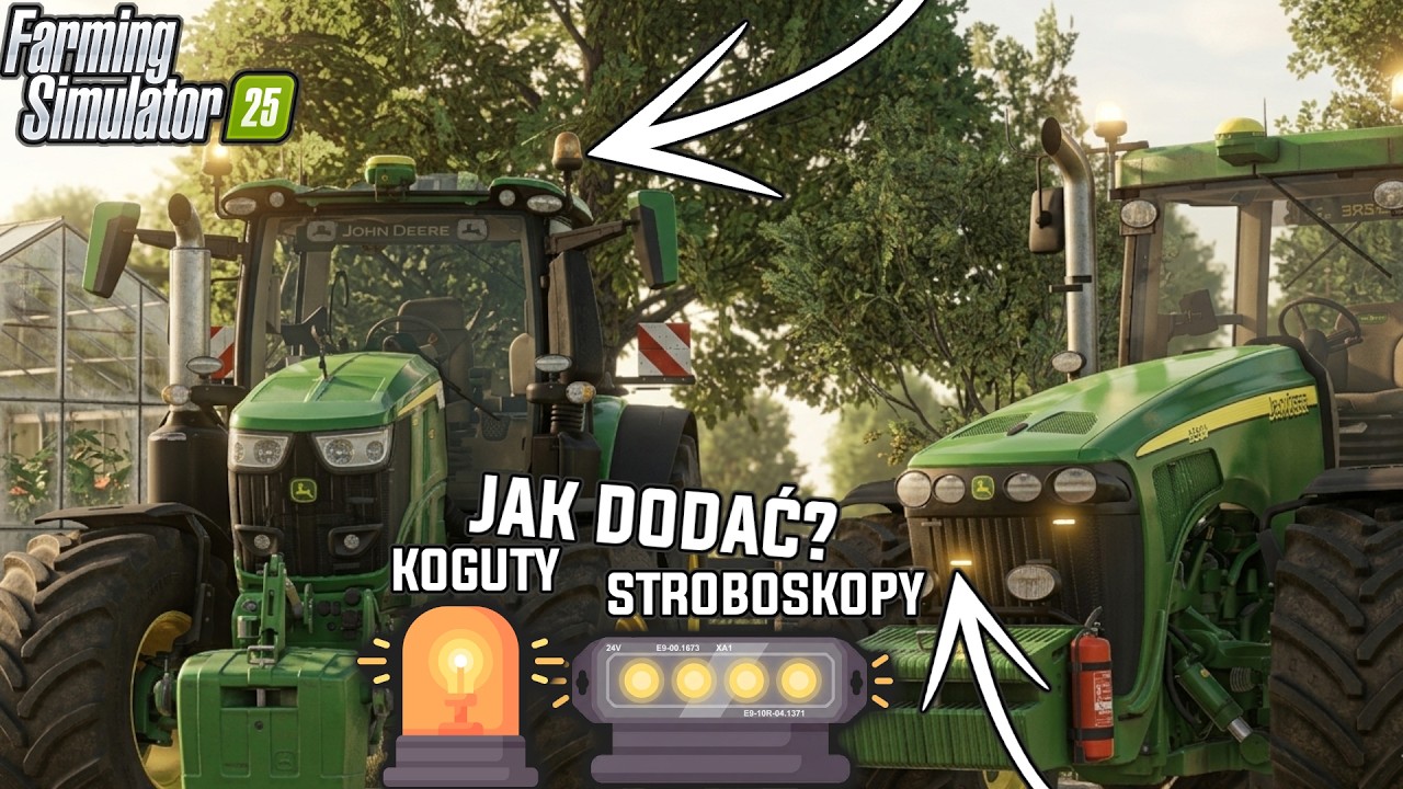 PORADNIK FS 25  😲|| JAK DODAĆ STROBOSKOPY 💡I KOGUTY 🚨DO POJAZDU/MASZYNY?🧐