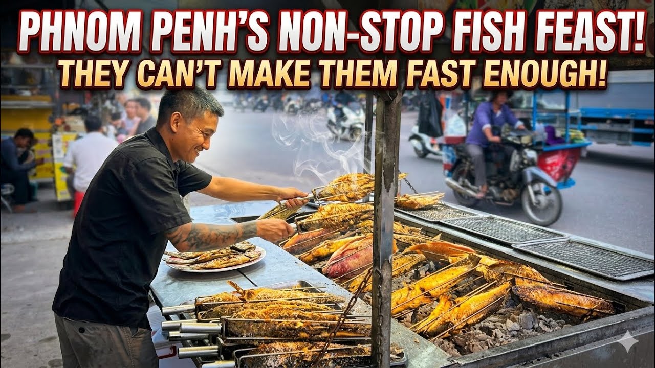 Sold Out in Minutes! The Most Famous Grilled Fish in Phnom Penh | Cambodia 🇰🇭 Street Food