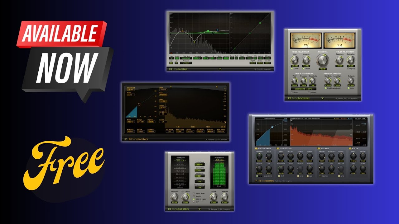 5 GREAT FREE PLUGINS by ToneBoosters for Mastering