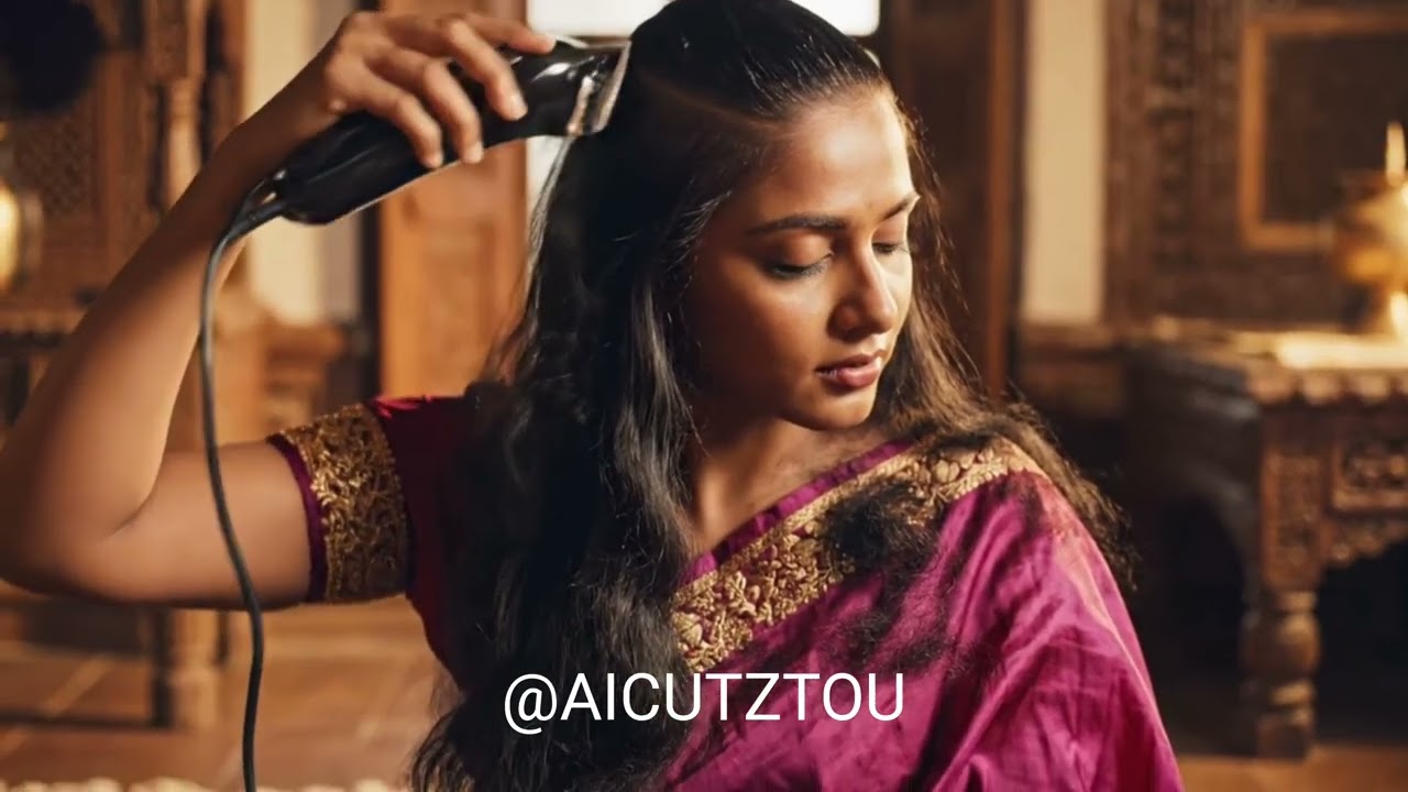 Indian women Hair Cutting with trimmer {SUBSCRIBE} #haircut #Hair cutting #viralvideo #trimming#long