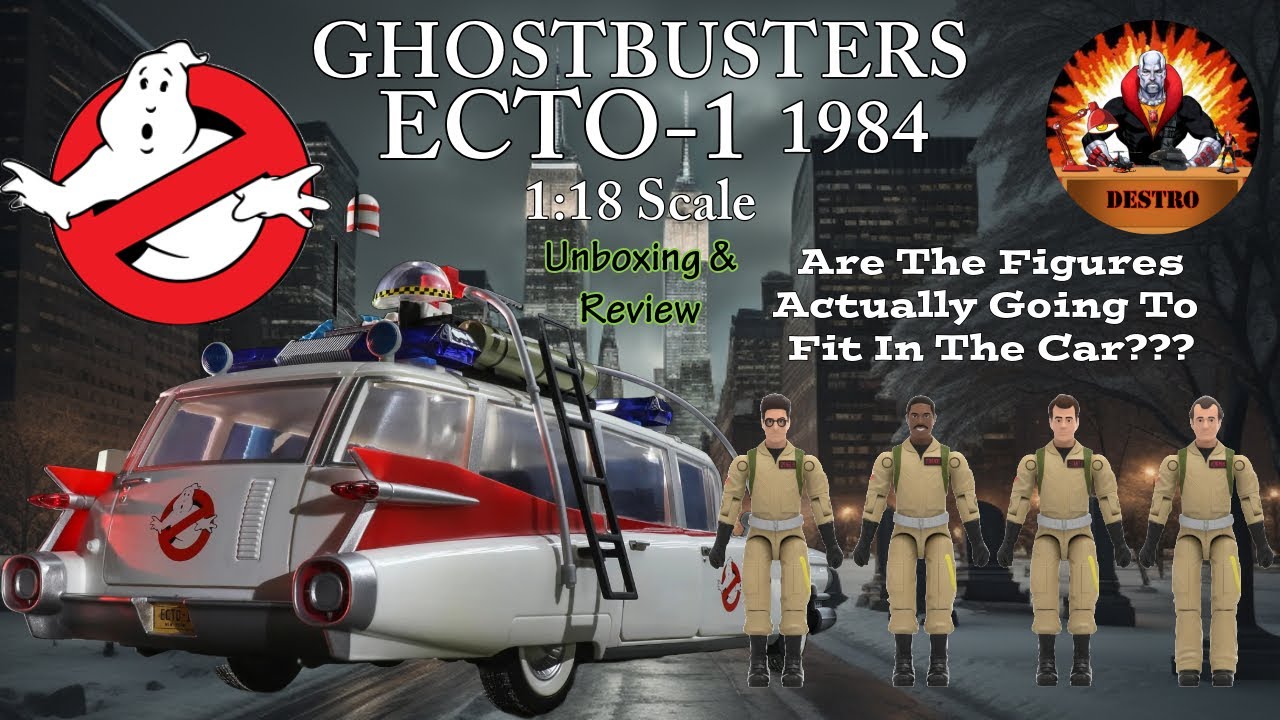 Ghostbusters Ecto-1 1984 1:18 Scale Plasma Series Unboxing & Review