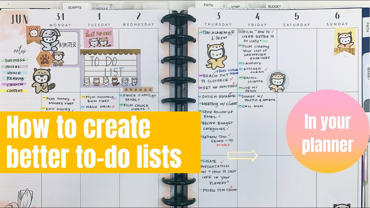 How To Create Better To Do Lists in your Planner