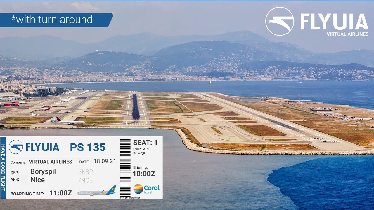 FlyUIA Virtual | Kyiv - Nice Real Flight Operation