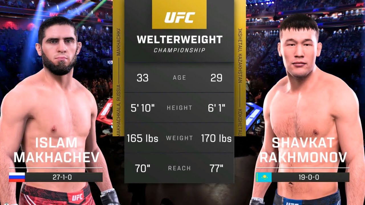 Islam Makhachev vs Shavkat Rakhmonov FULL FIGHT | UFC 5 AI Simulation (CPU vs CPU)