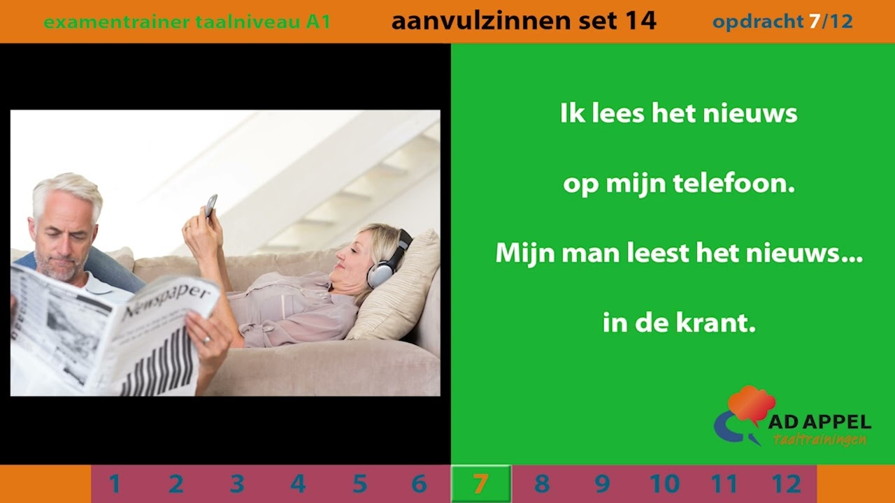 Inburgering A1 - examentrainer - Spreken - AANVULZINNEN Set 14