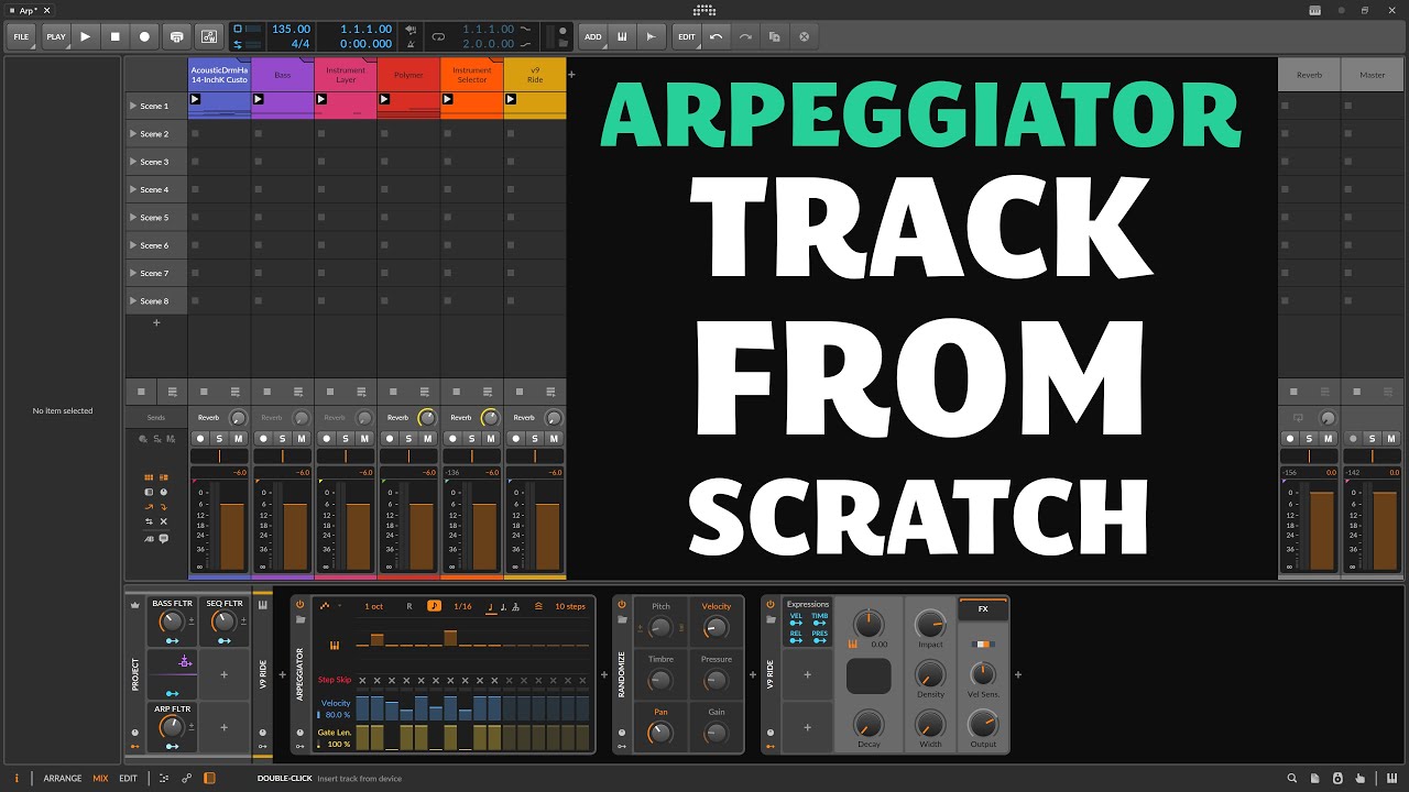 Track from scratch with the Arpeggiator in Bitwig