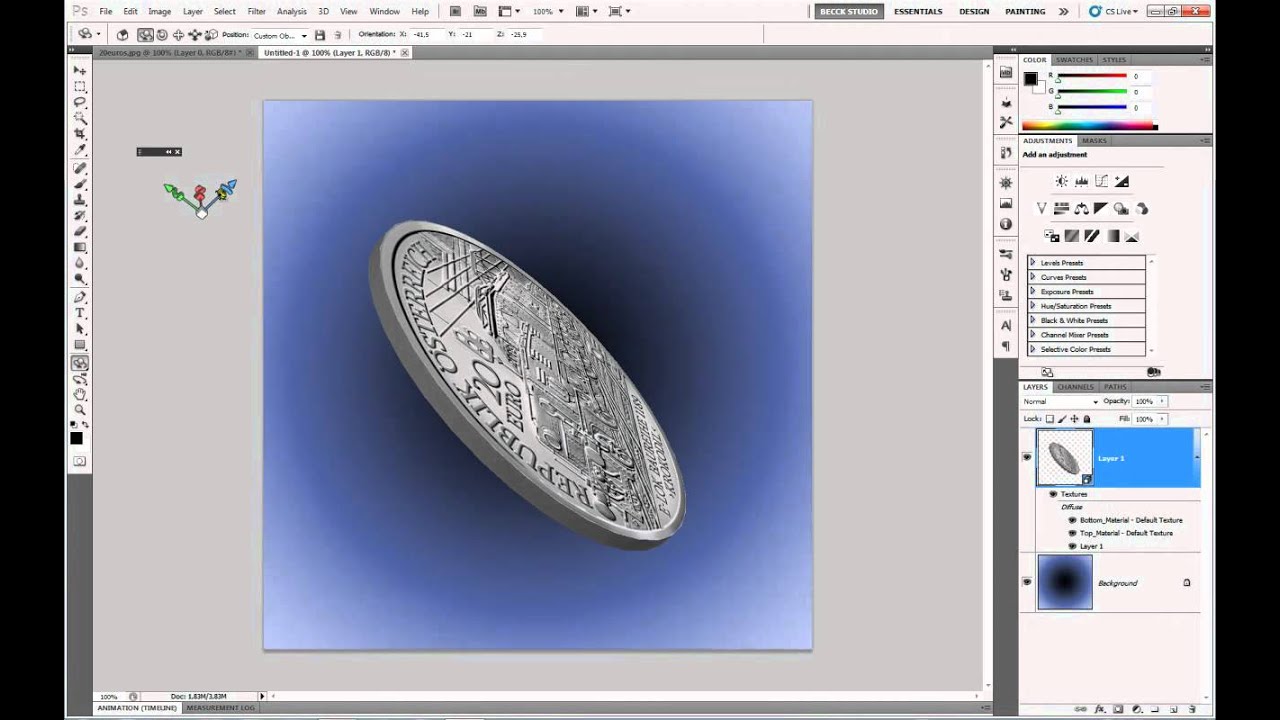 Photoshop - Moeda 3D