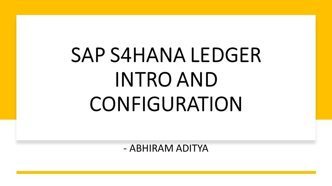 SAP S4HANA 1909 Ledger Configuration (end-to-end) | AC SAP Consulting