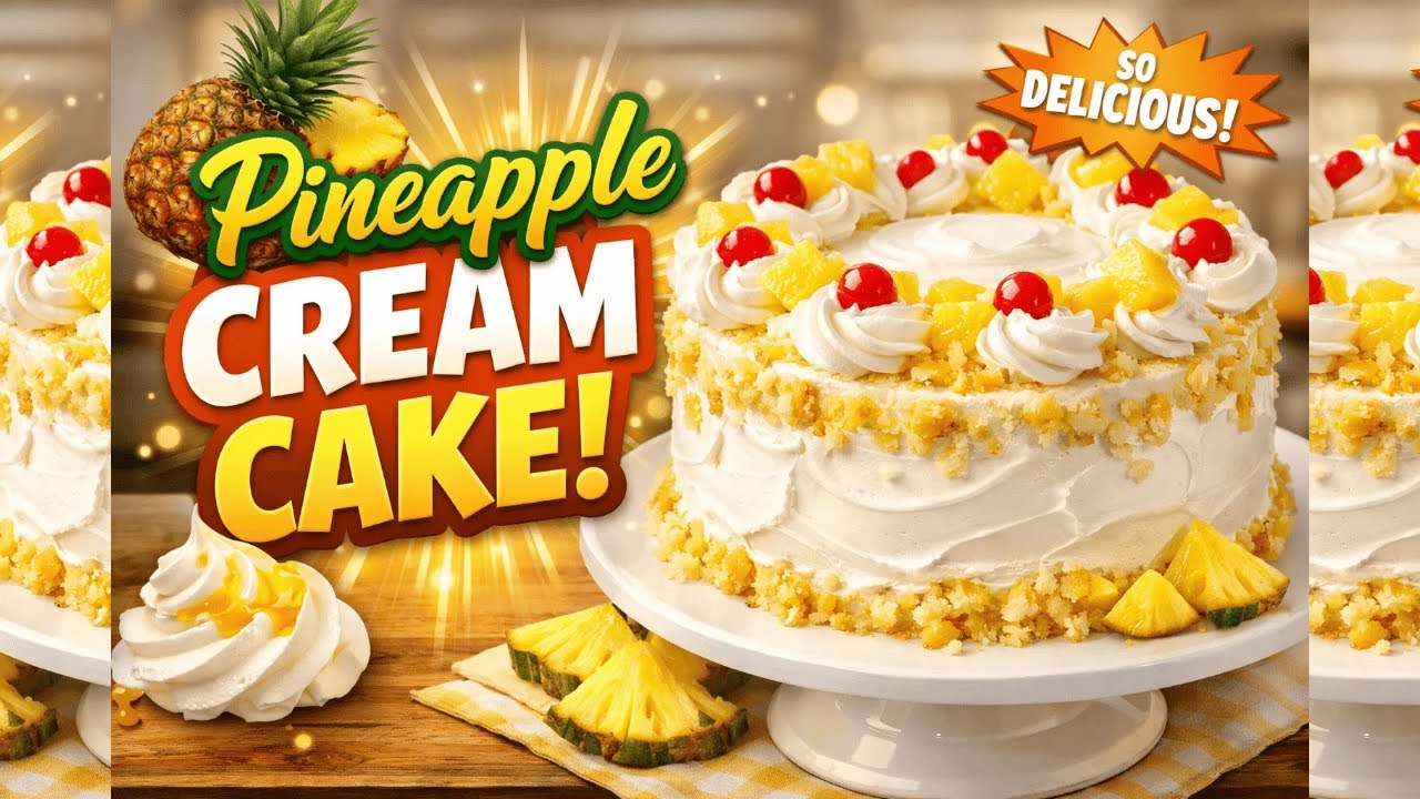 Pineapple Cake | Pineapple Cream Cake at Home | Bakery Style Pineapple Cake | Homemade Cake