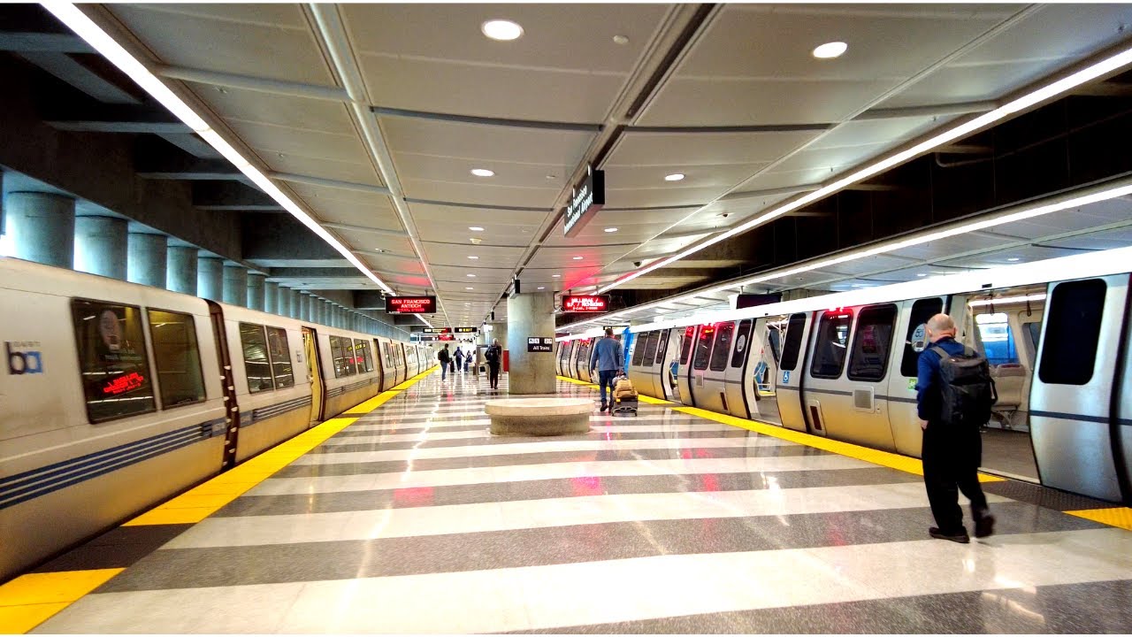 [4K] (FULL) Riding BART Train from Airport to Downtown San Francisco