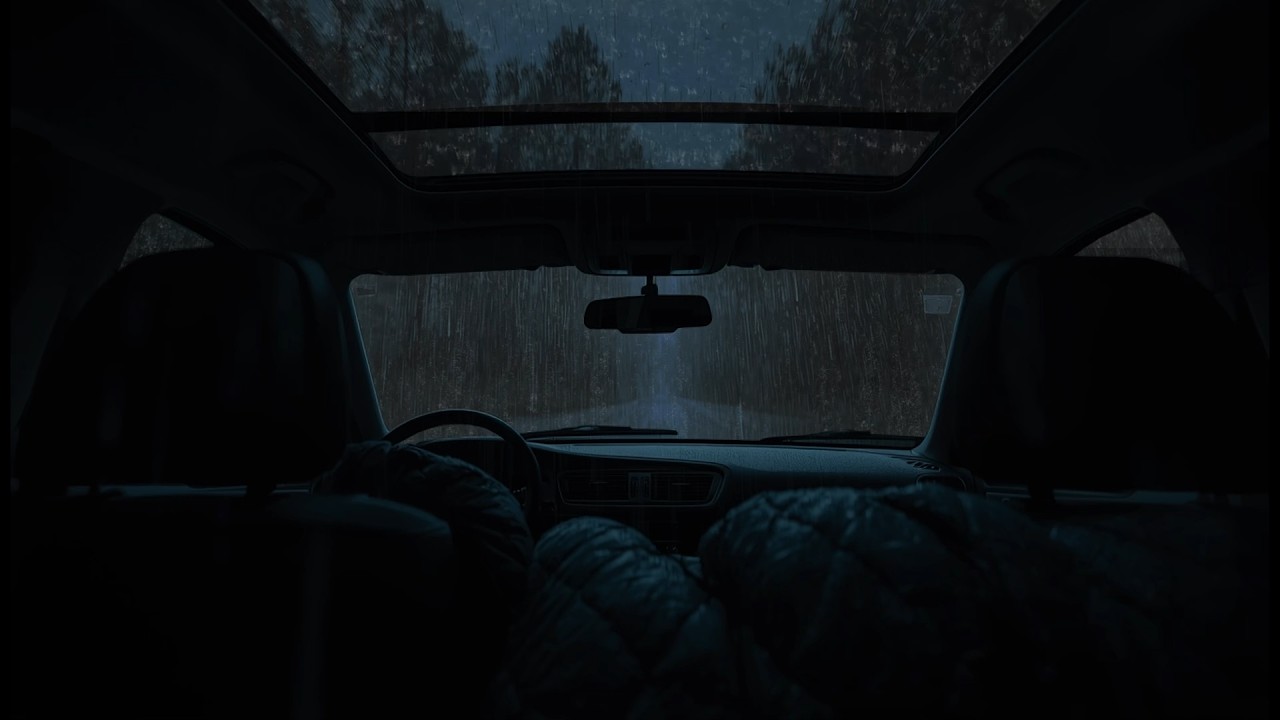 Rain Sounds & Thunder on Cozy Car ⛈️ Deep Sleep ASMR, Peaceful Ambience, Meditation & Stress Relief