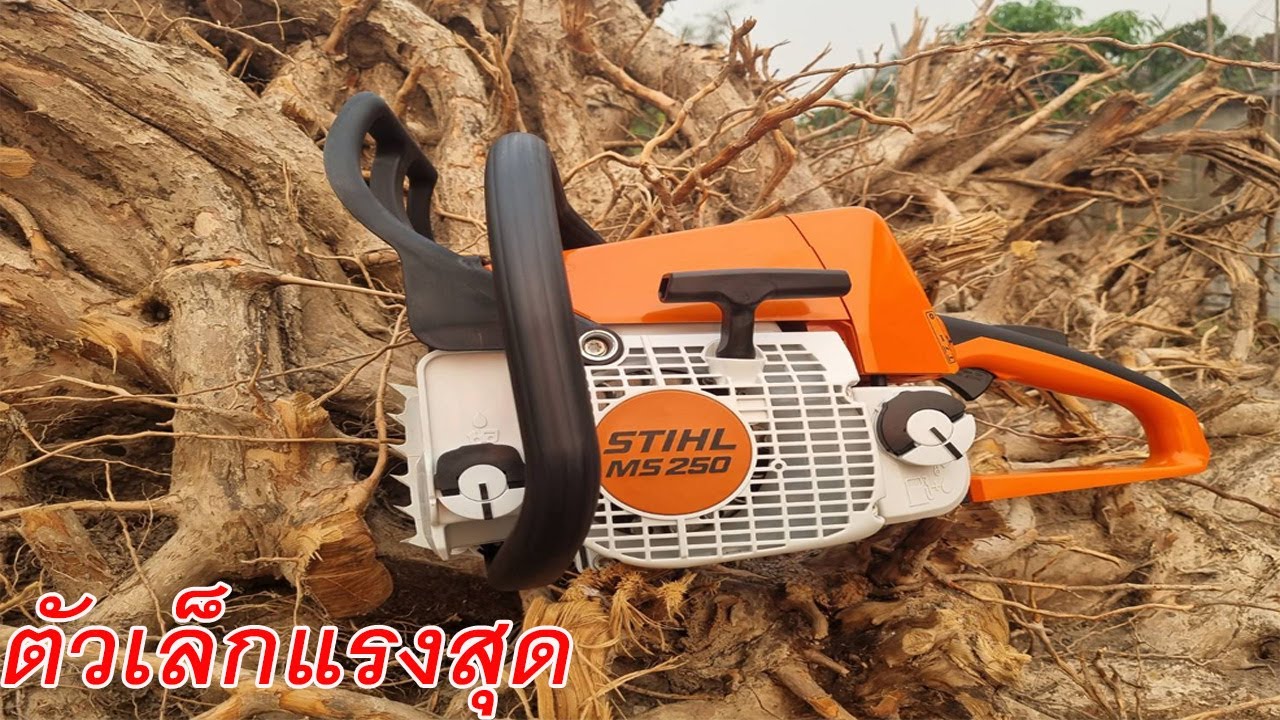 รีวิวแกะกล่องเลื่อยยนต์ STIHL MS250 อัพเดทล่าสุด แรงมาก รอบจัด