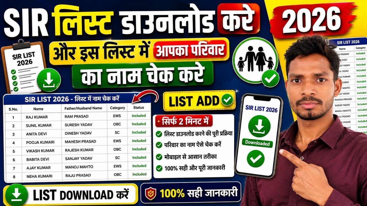SIR Draft List Download Kaise Kare || SIR Voter List 2026 || Voter List Me Name Check Kare Online 