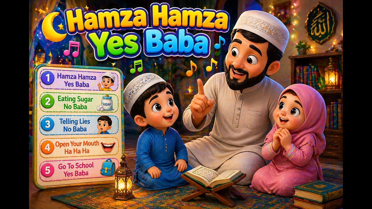 Hamza Hamza Yes Baba | Johny Johny Yes Papa | Muslim Kids Manners & Daily Routine | Babyjoy Songs