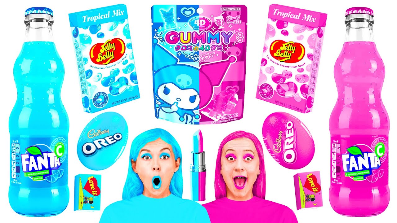 Розовая Еда vs Голубая Еда Челлендж | Секретные Лайфхаки и Гаджеты от TeenChallenge