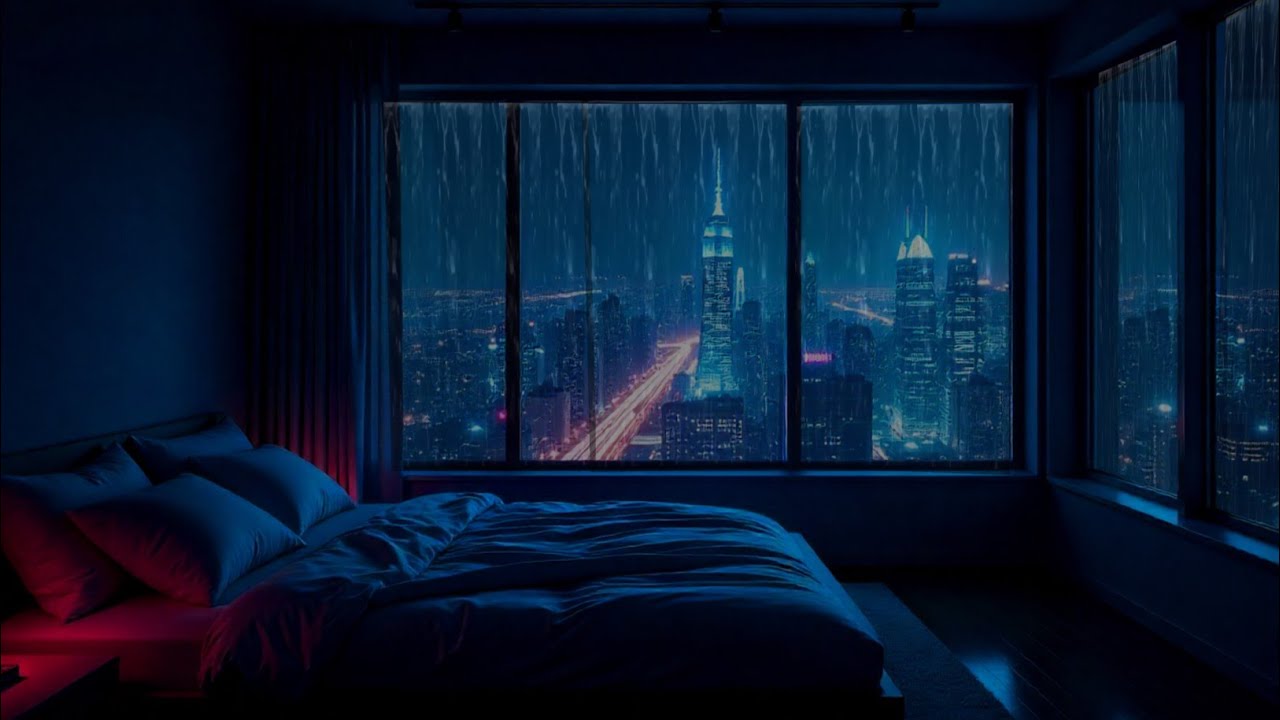Heavy Rain On Window 🌧️ Relaxing ASMR for Sleep  & Stress Relief 