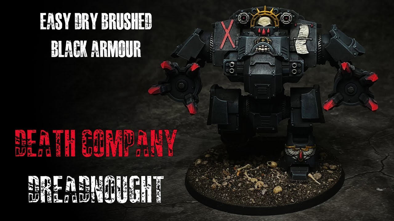 How to Paint Easy Dry Brushed Black Armour - Blood Angels Death Company Dreadnought