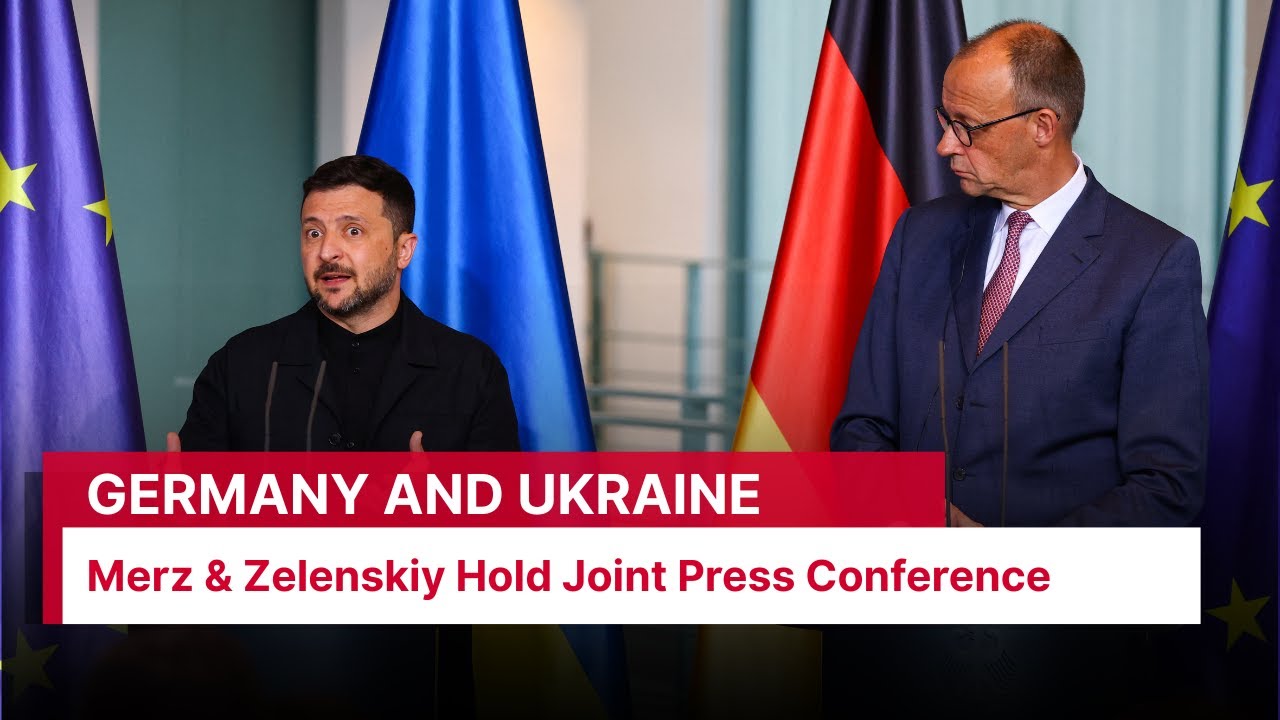 German Chancellor Merz & Zelenskiy Hold Joint Press Conference in Berlin | DWS News | AC1I