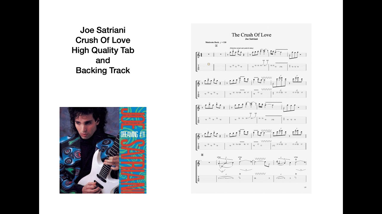 Joe Satriani - Crush of Love backing track + tab [HIGH QUALITY]