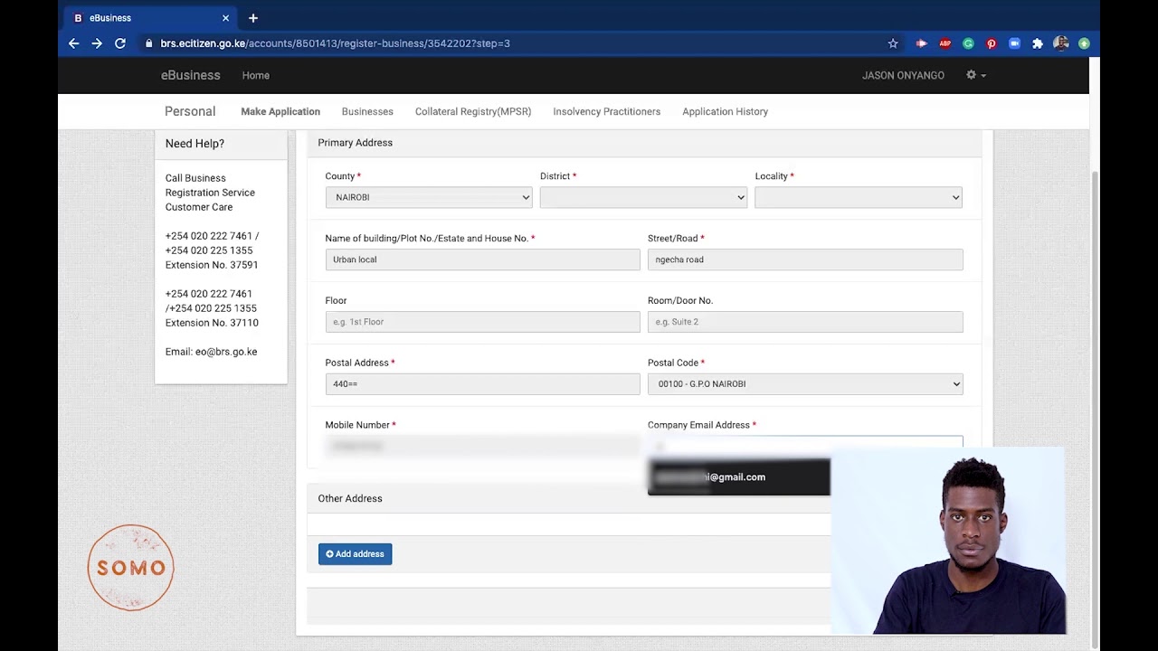 Somo; How to register a business name on e-citizen