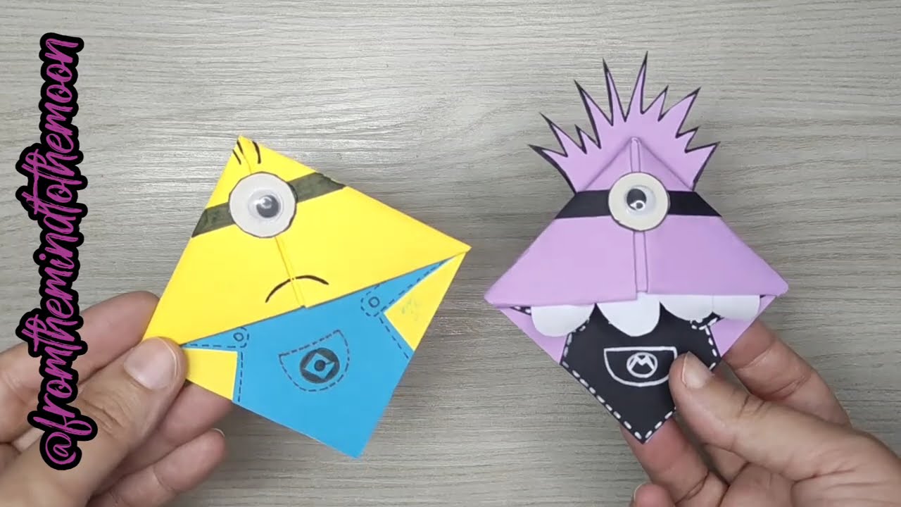 Tutorial segnalibro ad angolo: Minion trasformato con la marmellosa! #bookmark