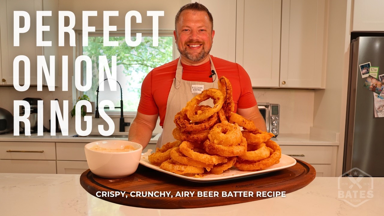 Perfectly Crispy, Crunchy, Airy Onion Ring Recipe | Beer Battered, or no beer version!