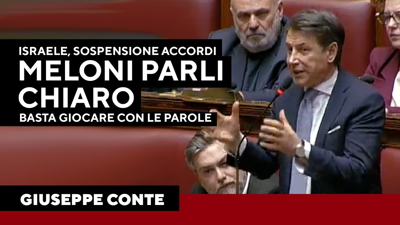 Conte vs Meloni: 'Basta giocare con le parole. Sospenda l&rsquo;accordo militare e sanzioni Netanyahu