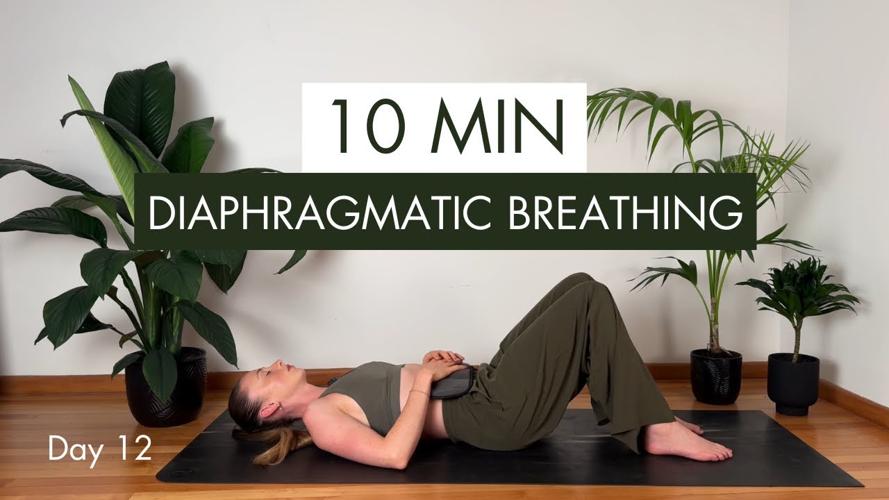 10 Min Physio Guided Diaphragmatic Breathing to Correct Dysfunctional Breathing Patterns | Day 12