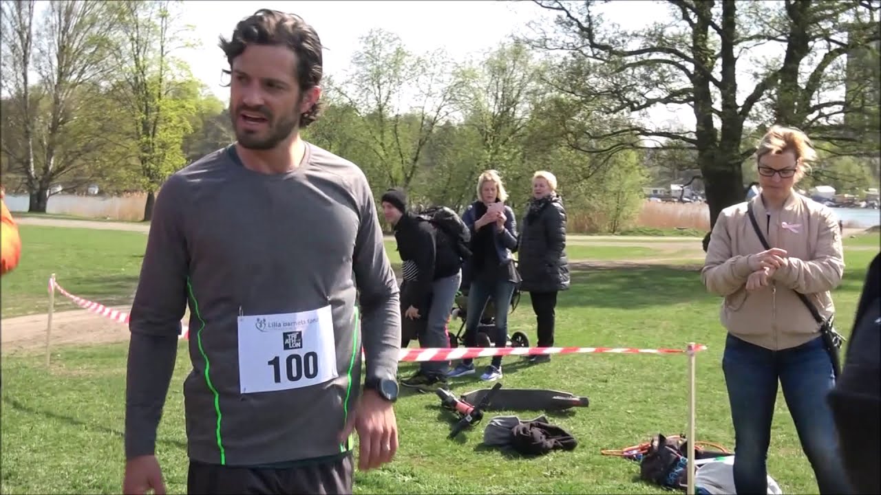 Prince Carl Philip in a  running race for the benefit of the Little Childrens Fundation