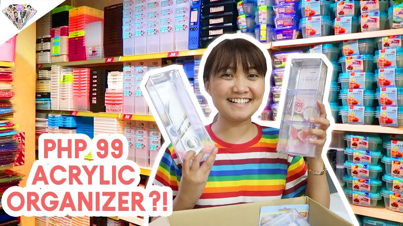 PHP 99 ACRYLIC MAKEUP ORGANIZER?! MGA GAMIT SA BAHAY HAUL ROBINSONS, LANDERS, ALL HOME, JAPAN HOME