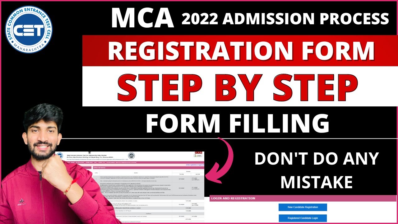MCA Registration Form Filling Process | MAH MCA CET 2022 Admission Process
