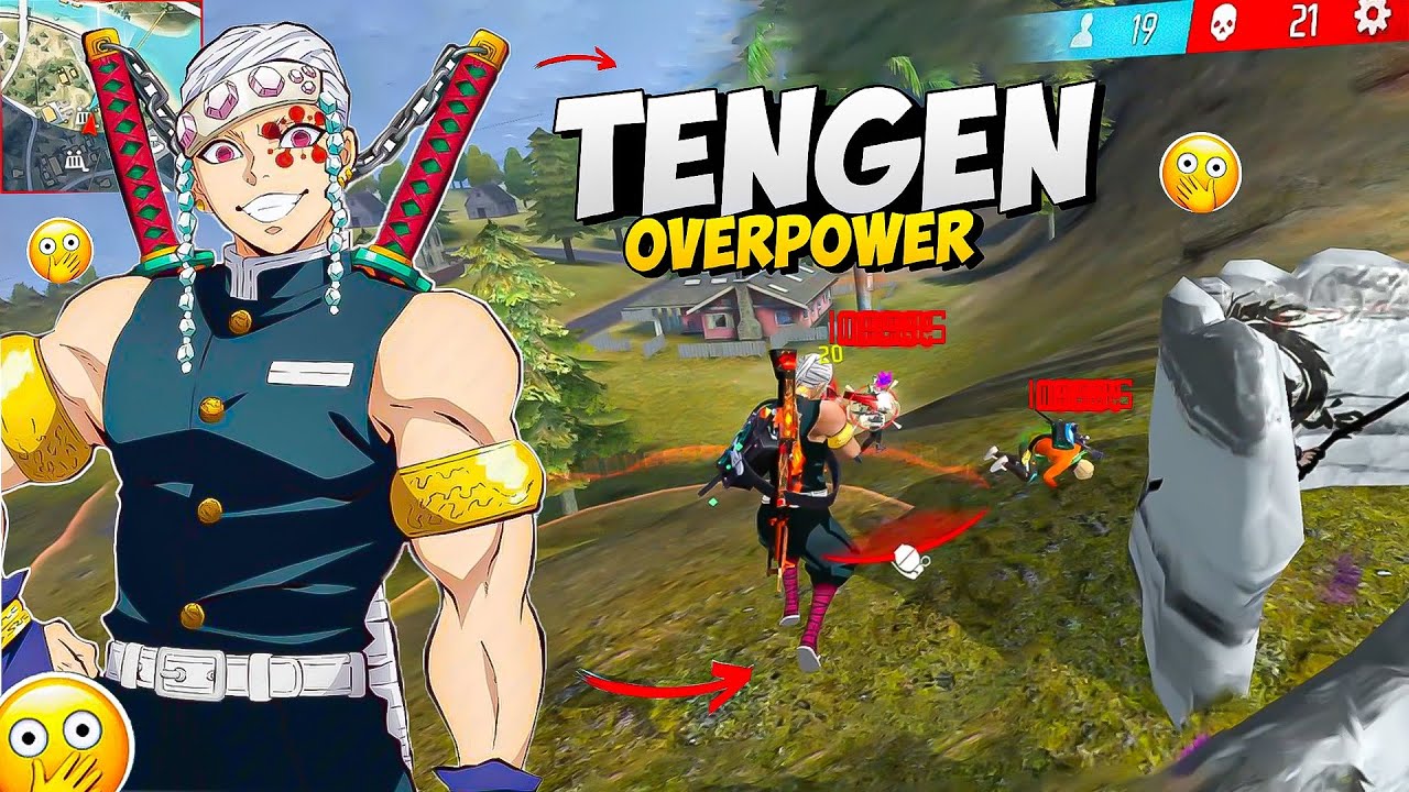 Free Demon Slayer Tengen's Bundle 24 Kills Solo Vs Squad First Gameplay 😱 Free Fire
