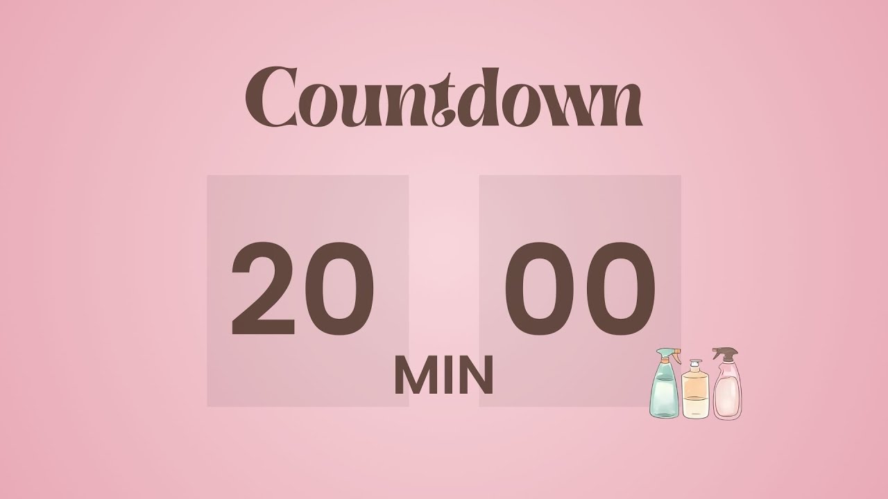 🌸 20-Minute Cleaning Timer | Rosé Blush Aesthetic for Quick & Cozy Cleanups