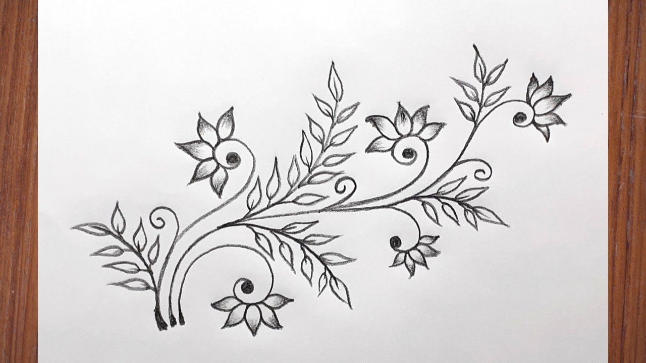 Flower Drawing | Embroidery Design | Cushion Cover | Pillow Cover | Flower Design Drawing