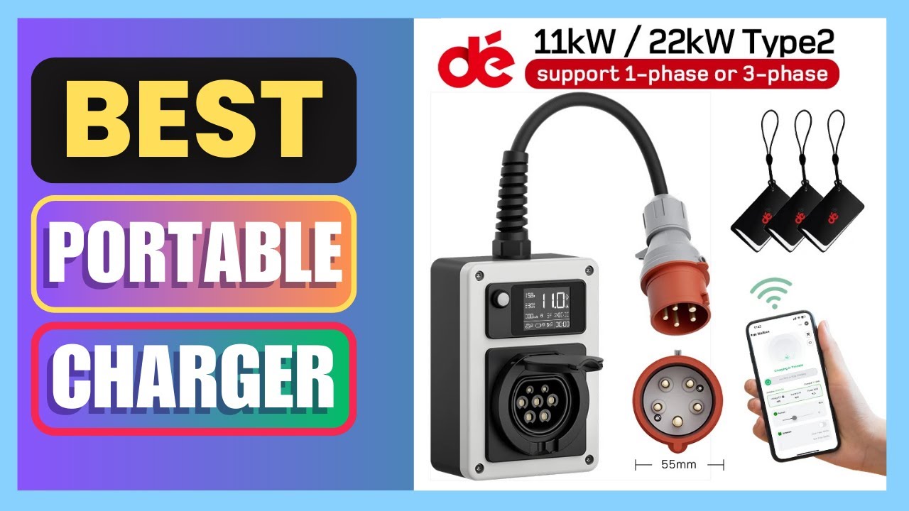 Best dé Mobile Wallbox with APP 11kW 22kW CEE to Type 2 Socket EV Charger Review
