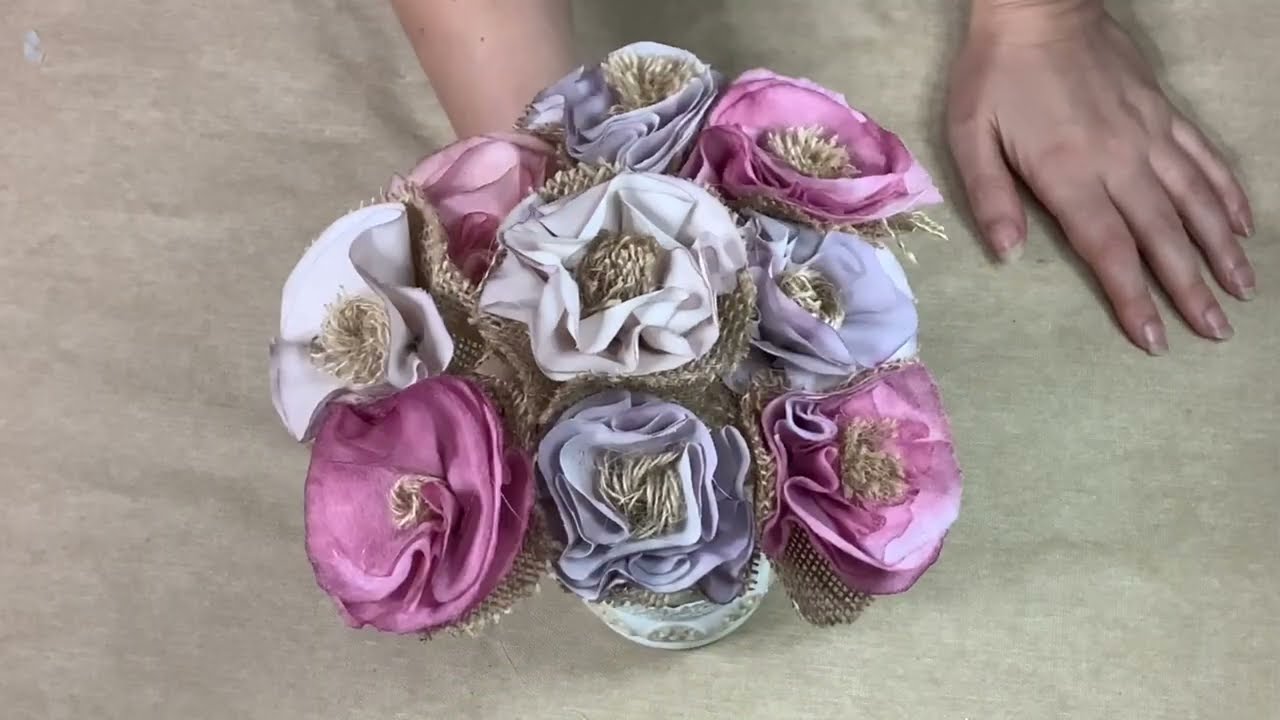 4 ideas para hacer preciosas flores de tela y yute