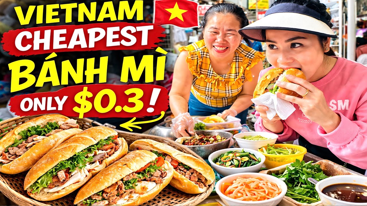 $0.3 Banh Mi in Rural Vietnam 🇻🇳 Strange Banh Mi with Tapioca Dumplings | ASMR FOOD 