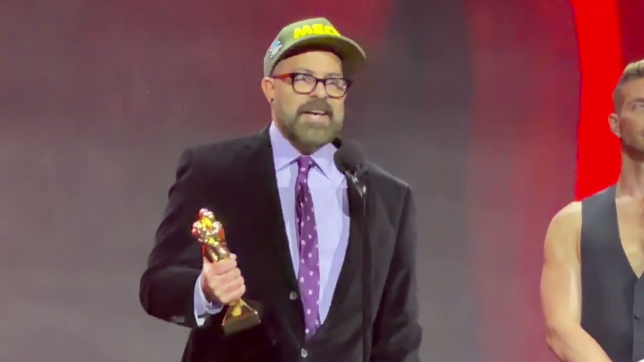 Steve Cruz accepts the GayVN Hall Of Fame at 2026 GayVN Awards
