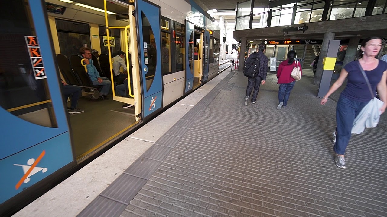 Sweden, Stockholm, tram ride from Stora Essingen to Alvik , 6X elevator