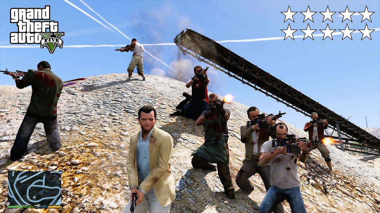 GTA 5 - Michael And Friends TEN STAR ESCAPE FROM DAVIS QUARTZ
