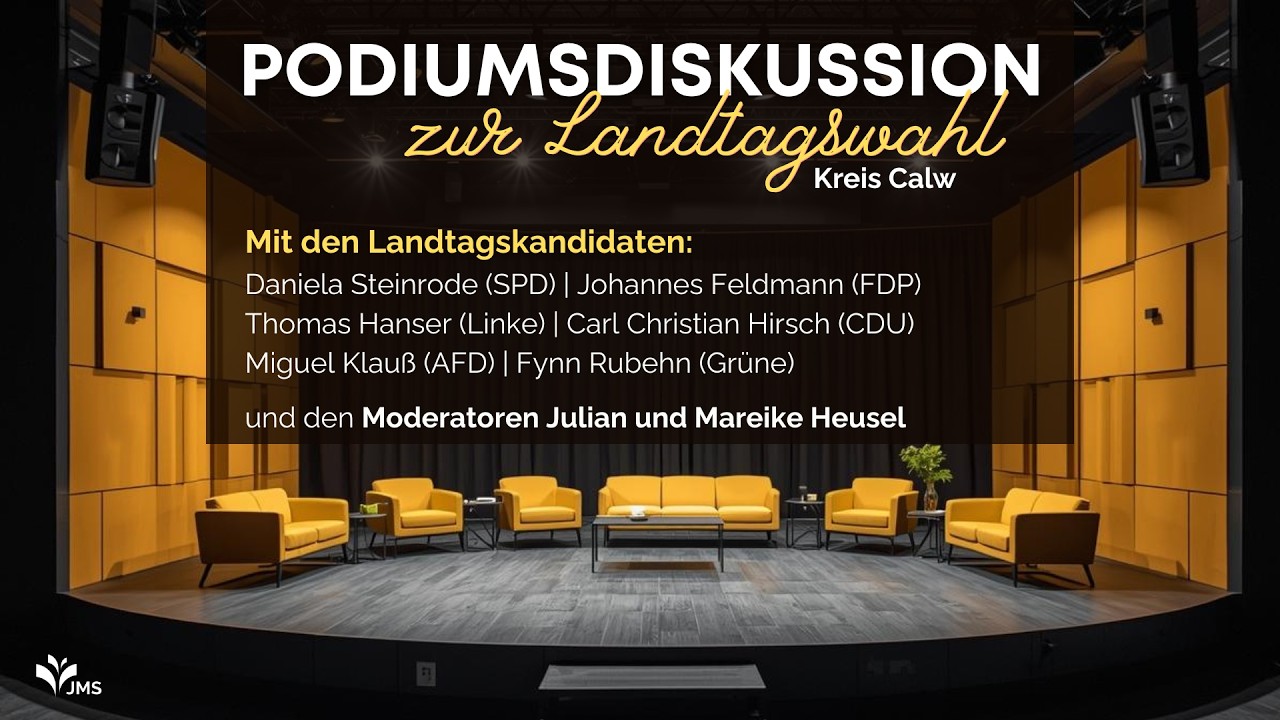 Podiumsdiskussion zur Landtagswahl | 09.02.2026 | 19:30 (LIVE)