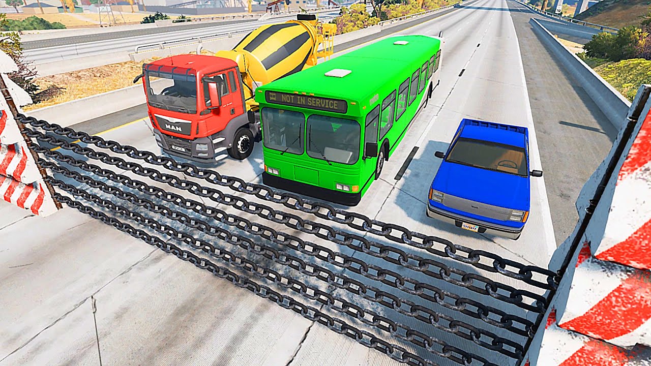 Cars vs Chain Wall - BeamNG.Drive - Cars Shorts