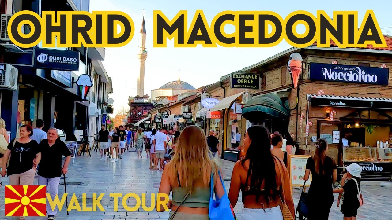 Discovering Ohrid, the pearl of Macedonia Walk Tour 4K Odkrywając Ochrydę, Perłę Macedonii Północnej